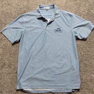 Peter Millar Light Blue Patterned Polo
